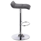 BukkitBow linnen barkruk met verchroomd stalen frame, 360° draaibaar en in hoogte verstelbaar, modern design, zithoogte 62-84cm.