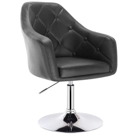 BukkitBow luxe barkruk met kunstleer en fluweel, verstelbaar en draaibaar, met verchroomd staal, zithoogte 46,5-62,5 cm.