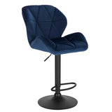 Luxe barkruk van BukkitBow met fluweel of leer, draaibaar, met rugleuning, mini armleuning en voetensteun, zithoogte 60-82 cm.