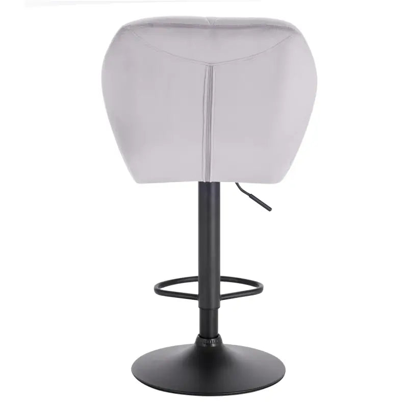 Luxe BukkitBow barkruk van fluweel of leer met rugleuning, mini-armleuning, draaibaar en voetensteun, zithoogte 60-82 cm.