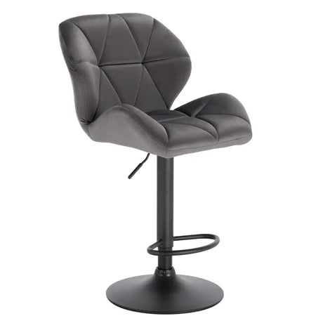 Luxe barkruk van BukkitBow met fluweel of leer, draaibaar met rugleuning, mini-armleuning en voetensteun, zithoogte 60-82 cm