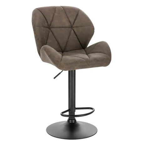 Luxe BukkitBow barkruk van fluweel of leer met rugleuning, mini-armleuning, draaibaar en voetensteun, zithoogte 60-82 cm.