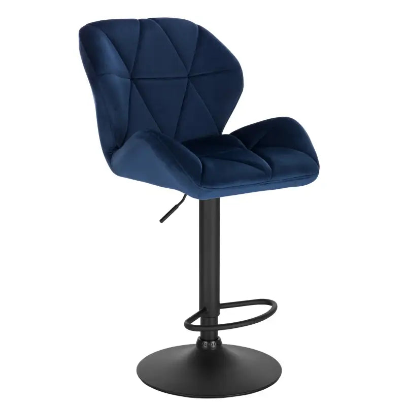 Luxe BukkitBow barkruk van fluweel of leer met rugleuning, mini-armleuning, draaibaar en voetensteun, zithoogte 60-82 cm.