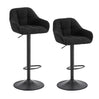 Luxe BukkitBow barkrukken set van 2 met verstelbare hoogte, bekleed met chenille en corduroy, modern en comfortabel.