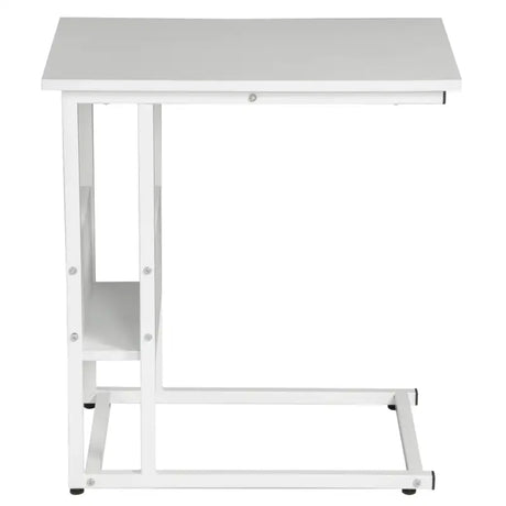 Luxe BukkitBow bijzettafel met metalen frame, opslagruimte en geschikt voor laptop, 60 cm hoog.