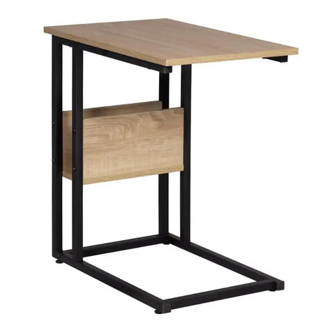 Luxe BukkitBow bijzettafel met metalen frame, opslagruimte en geschikt voor laptop, 60 cm hoog, elegant design.