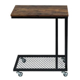 Luxe BukkitBow bijzettafel met metalen frame en wielen, geschikt voor laptop, 60 cm hoog, modern en functioneel design