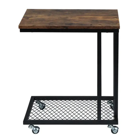 Luxe BukkitBow bijzettafel met metalen frame en wielen, geschikt voor laptop, 60 cm hoog, modern en functioneel design