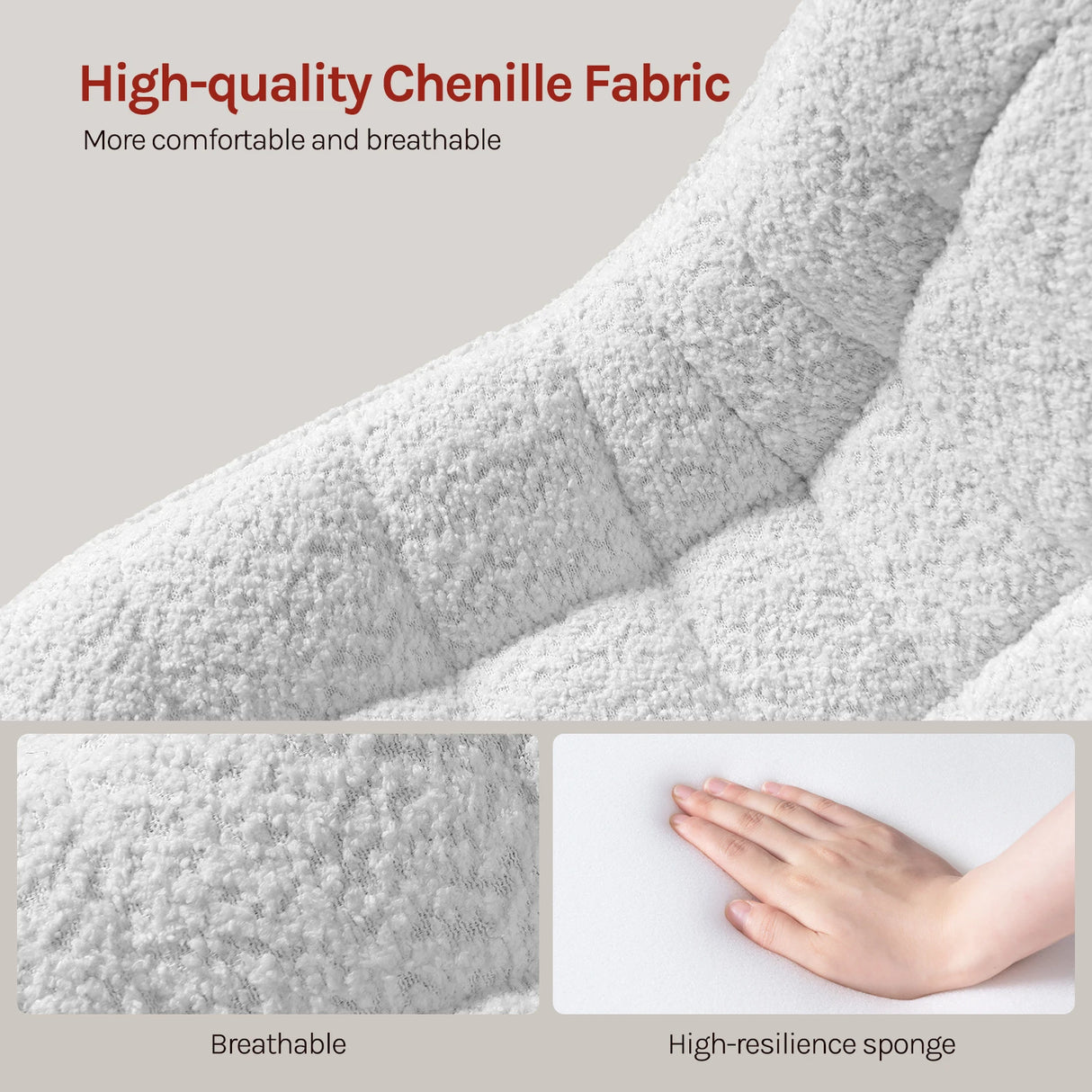 Luxe witte en grijze barkruk met Chenille bekleding en in hoogte verstelbare zitting van BukkitBow.