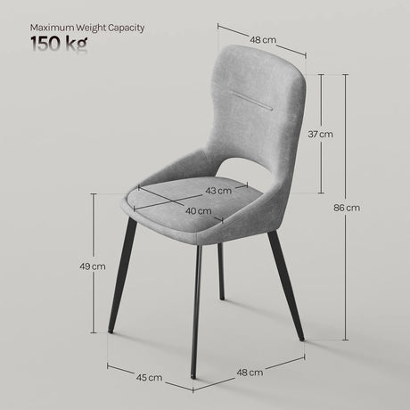 Twee luxe draaibare eetkamerstoelen van BukkitBow met chenille bekleding en metalen poten, set van 2 stuks.