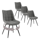Set van 4 moderne BukkitBow luxe draaibare velvet eetkamerstoelen met comfortabele zitting en elegante uitstraling