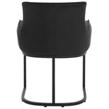 Luxe BukkitBow fluwelen eetkamerstoel met U-vormig metalen onderstel, comfortabele zithoogte van 46,5 cm, multifunctioneel design.