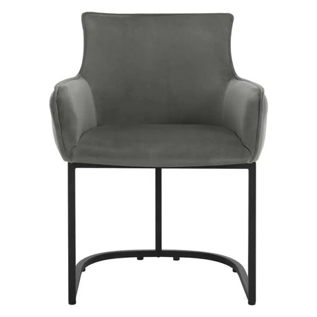 Luxe BukkitBow eetkamerstoel van fluweel met U-vormig metalen onderstel, comfortabele en multifunctionele fauteuil, zithoogte 46,5 cm.
