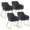 BukkitBow luxe eetkamerstoel met comfortabel velours zitje, sterke metalen poten en multifunctioneel design, zithoogte 46 cm.