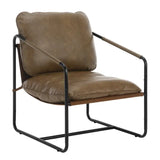 Luxe BukkitBow fauteuil met faux leer en metalen poten, afmetingen 65x80x75cm, modern design en comfortabele zitting.