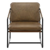 Luxe BukkitBow fauteuil met faux leer en metalen frame, afmetingen 65x80x75cm, elegant design en comfortabele zit.