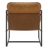 Luxe BukkitBow fauteuil met faux leer en metalen accenten, afmetingen 65x80x75cm, modern design en comfortabele zit.