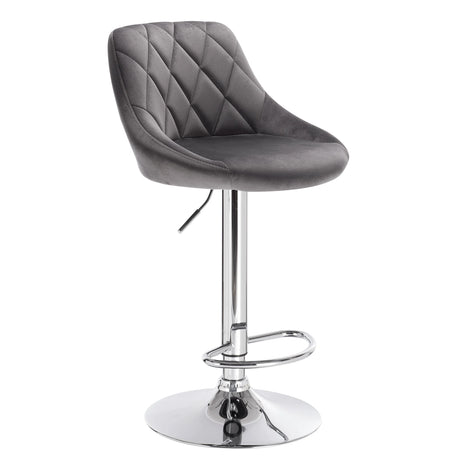 Luxe BukkitBow fluvelen barkruk met verstelbare hoogte, draaibaar chroom onderstel en modern design voor in de bar of keuken.