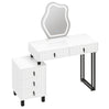 Luxe BukkitBow kaptafel met wolk-spiegel en 5 laden, wit en metaal, elegante en moderne opbergoplossing voor de slaapkamer