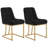 Twee luxe velvet eetkamerstoelen van BukkitBow met gouden frame, stijlvolle set van 2 stoelen voor eethoek of keuken.