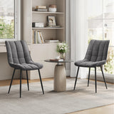 BukkitBow luxe velvet eetkamerstoel met metalen poten, set van 2, elegante en comfortabele eetkamerstoelen in donkerblauw