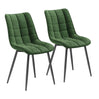 Twee luxe velvet eetkamerstoelen van BukkitBow met metalen poten, stijlvolle en comfortabele zitplaatsen voor de eetkamer
