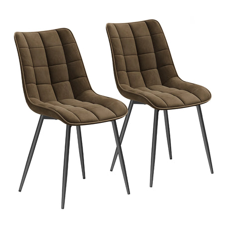 Set van 2 BukkitBow luxe velvet eetkamerstoelen met metalen poten, elegante en comfortabele zitplaatsen voor de eetkamer