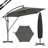 Luxe BukkitBow zwevende parasol van 310cm met slinger en beschermhoes, geschikt voor terras of tuin.