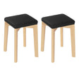 BukkitBow massief beukenhouten kruk met stabiele structuur, zachte zitting en compact formaat 32,5x32,5x47cm.