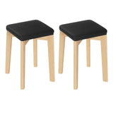 BukkitBow massief beukenhouten kruk met stabiele structuur, zachte zitting en compact formaat 32,5x32,5x47cm.