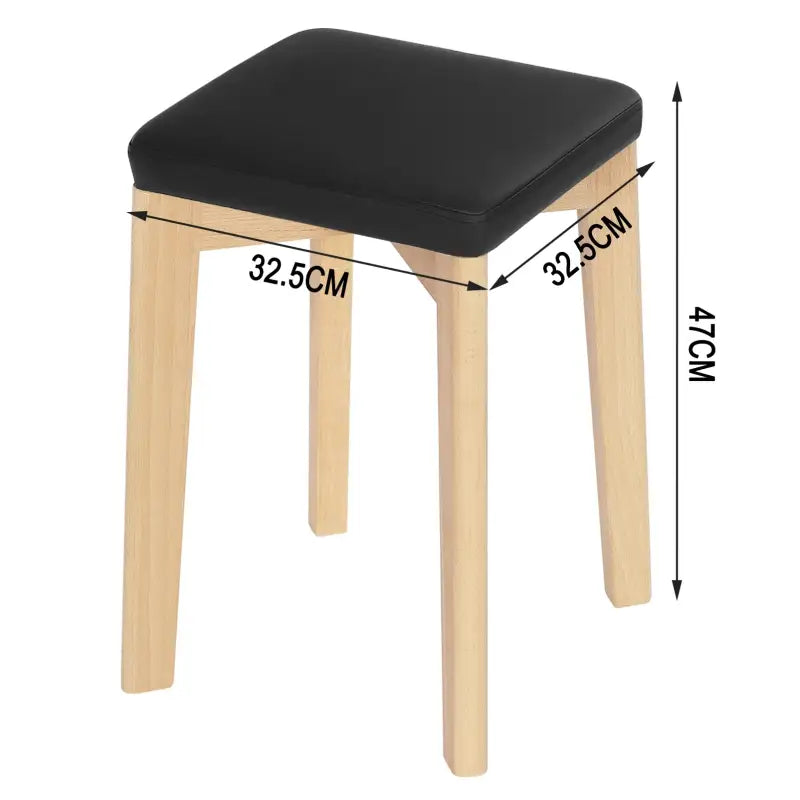 BukkitBow massief beukenhouten kruk met stabiele structuur en zachte, comfortabele zitting, afmetingen 32,5x32,5x47cm.