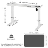 BukkitBow metalen verstelbaar zit-sta bureau frame met 2 motoren, anti-botsing en geheugensloten voor comfortabele werkplek.