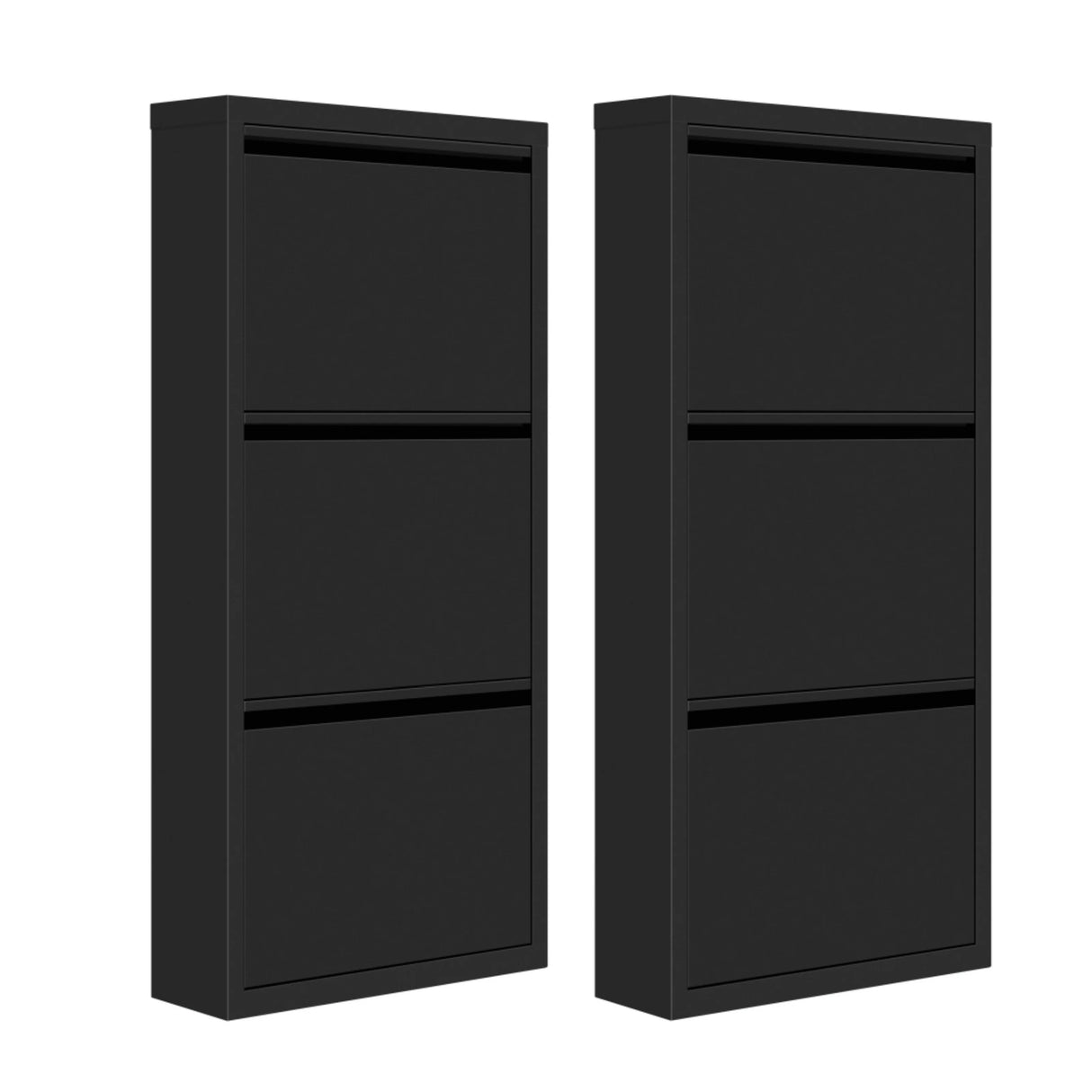 BukkitBow metalen schoenenkast met 3 kleppen, smal en kantelbaar, geschikt voor het opbergen van schoenen.