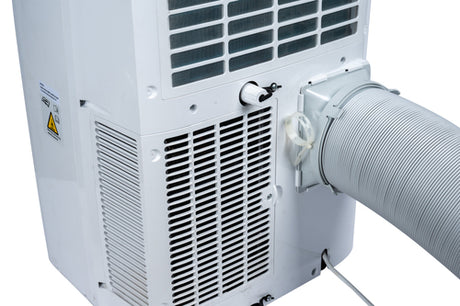 BukkitBow mobiele airconditioner met warmtepomp, Wi-Fi, afvoerslang en raamkit, 12.000 BTU, zichtbaar apparaat met bedieningspaneel