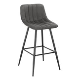 Moderne BukkitBow barkruk van fluweel met metalen frame, ergonomisch ontwerp en rugleuning, zithoogte 64,5 cm.