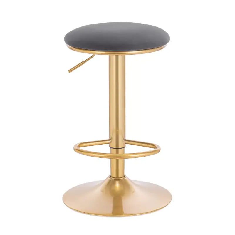 Moderne BukkitBow barkruk met fluwelen zitting, metalen frame, verstelbare zithoogte, 360° draaibaar en voetensteun, zithoogte 61-82cm.