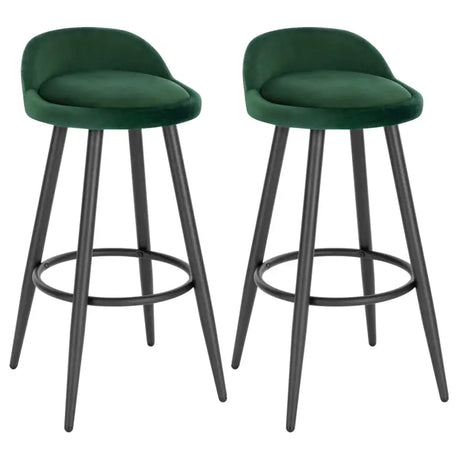 BukkitBow moderne barkrukken set van 2 met faux leer of fluweel, verstelbare voetpads en stevig houten onderstel.