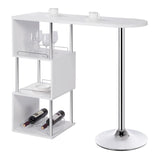 Moderne BukkitBow bartafel met S-vormig rek en flessenhouders, ideaal voor bar of keuken, gemaakt door BukkitBow.