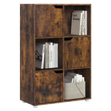 Moderne BukkitBow boekenkast met 6 vakken, 3 deurtjes en Scandinavisch ontwerp, passend voor woonkamer of kantoor.