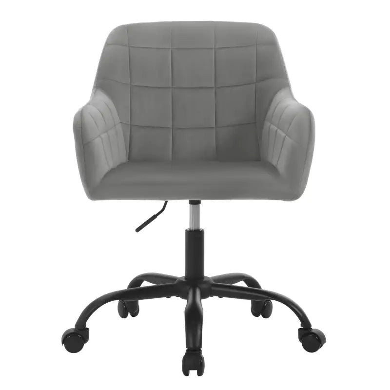 Moderne BukkitBow bureaustoel op wielen met linnen en velvet, met metalen frame, verstelbare hoogte en 360° draaibaar.