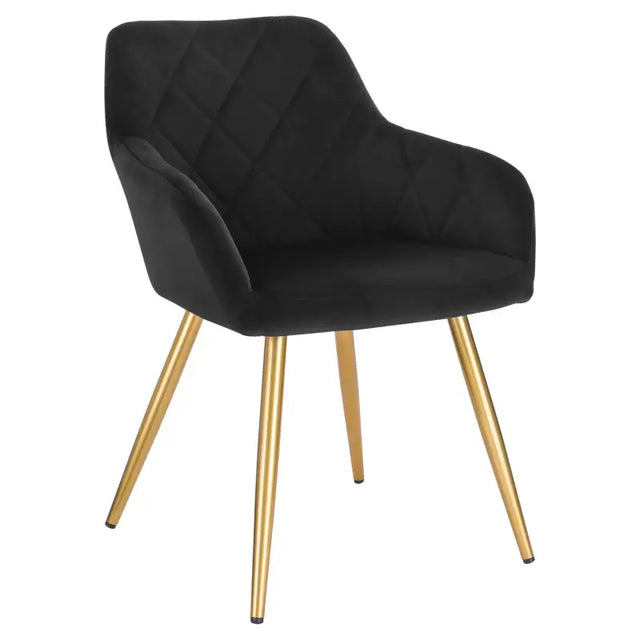 BukkitBow moderne eetkamerstoel van stof en fluweel met ergonomisch design en stevige constructie, zithoogte 47 cm.