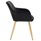 BukkitBow moderne eetkamerstoel van stof en fluweel, ergonomisch en comfortabel, duurzame en stevige design, zithoogte 47 cm.