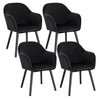 Set van 4 moderne fluwelen eetkamerstoelen van BukkitBow met massief houten frame, ergonomisch ontwerp en draagvermogen tot 100 kg.