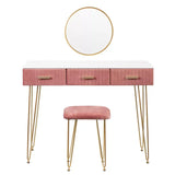 Moderne BukkitBow kaptafel met spiegel en krukje, geschikt voor kinderen en volwassenen, 100x40 cm, stijlvolle make-up tafel.