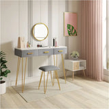 Moderne BukkitBow kaptafel voor make-up, inclusief spiegel en krukje, geschikt voor kind en volwassene, 100x40 cm.
