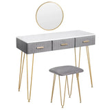 BukkitBow moderne kaptafel voor kinderen en volwassenen met spiegel en krukje, afmetingen 100x40 cm, stijlvolle make-up tafel