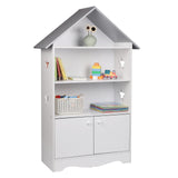 Moderne BukkitBow kinderboekenkast met stervormig design en kastdeurtje, kleurrijk en kindvriendelijk, ideaal voor de kinder- of speelhoek.