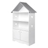 Moderne BukkitBow kinderboekenkast met stervormig design en kastdeurtje, geschikt voor kinderkamers, in heldere kleuren.