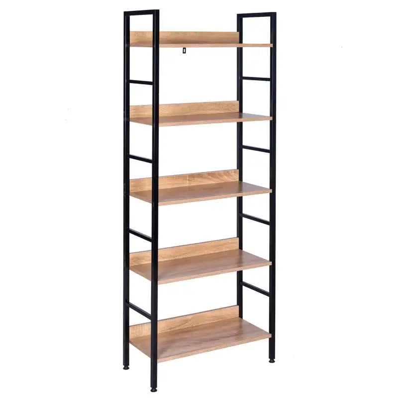 BukkitBow moderne open boekenkast met 5 legplanken, stevig en duurzaam, afmetingen 60x27,5x160 cm, veelzijdig design.