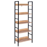 BukkitBow moderne open boekenkast met 5 legplanken, stevig en duurzaam, afmetingen 60x27,5x160 cm, veelzijdig design.